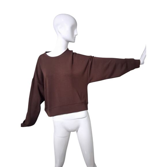 Scoop Womens size M Ultimate Scubaknit Cropped Grungecore Sweatshirt Drop Sleeve - Picture 4 of 11